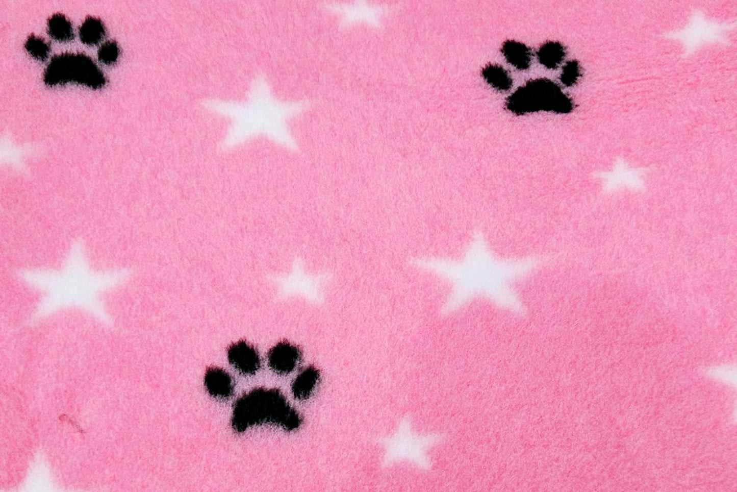 Vet Bed - Green Backed - Pink with White Stars and Black Paws