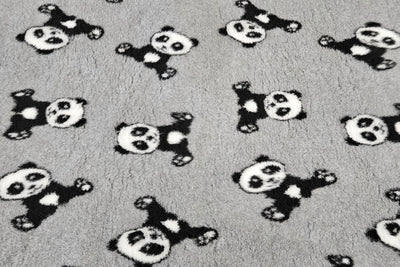 Vet Bed - Rubber Backed - Grey with Black and White Panda