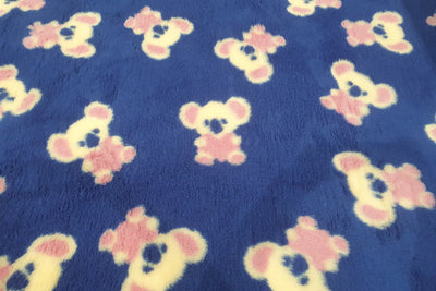 Vet Bed - Rubber Backed - Cute Koala - Navy, Yellow, Pink