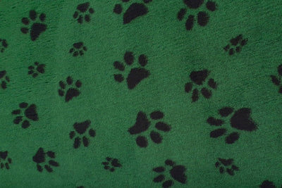 Vet Bed - Green Backed - Green with Black Designer Paws